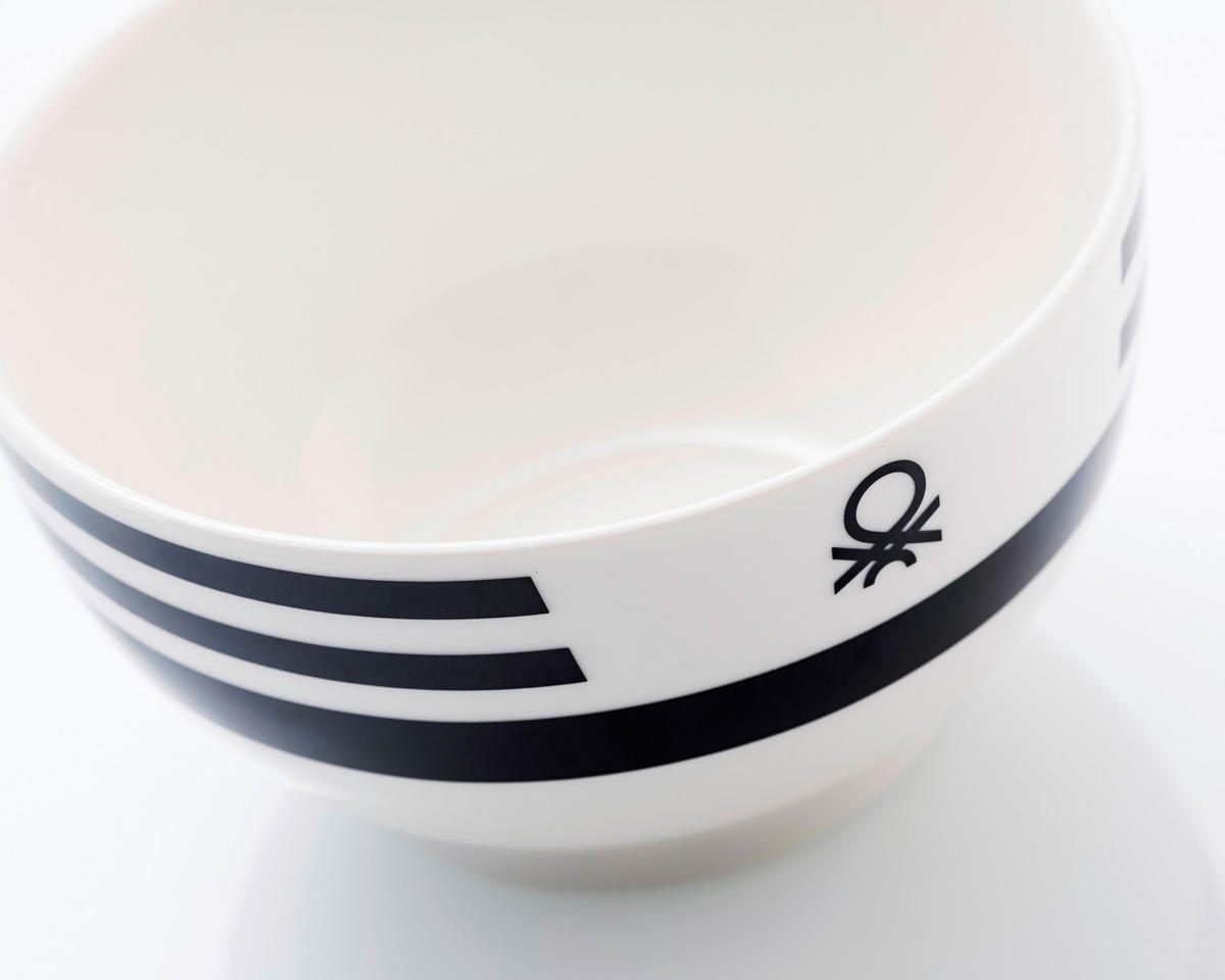 BENETTON Mehrzweckschalenset Black & white weiß Porzellan Black & white - weiß/schwarz - BENETTON