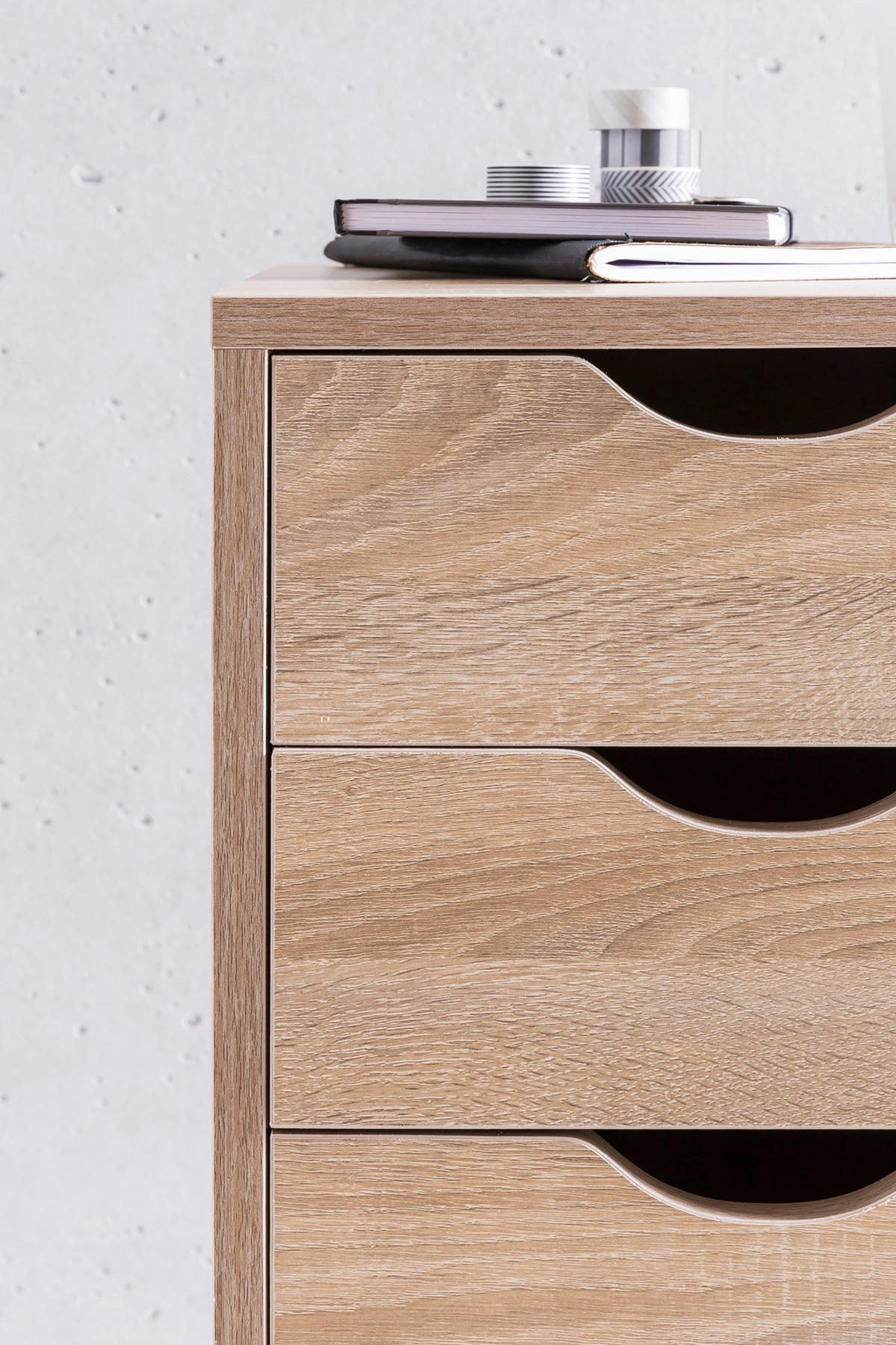 Rollcontainer braun Spanplatte B/H/T: ca. 33x64x38 cm Rollcontainer - braun (33,00/64,00/38,00cm) - Wohnling