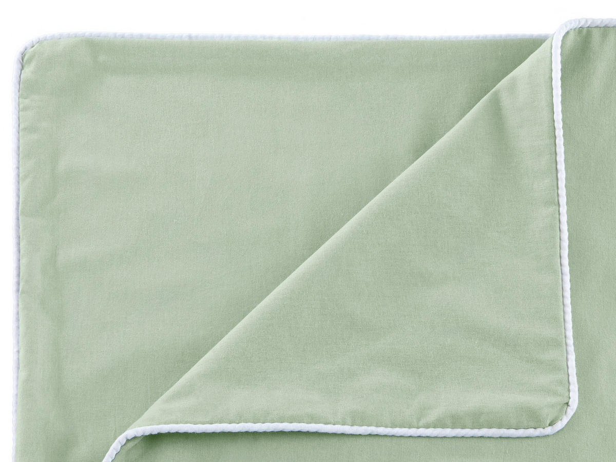 Baumwoll Bettwäsche Bettwäsche_Baumwolle Biese - weiß/grün (135,00/200,00cm)