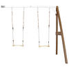 AXI Doppel-Anbauschaukel braun B/H/L: ca. 244x207x160 cm Doppel-Anbauschaukel - braun/weiß (160,00/244,00/207,00cm) - AXI