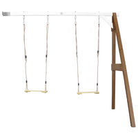 AXI Doppel-Anbauschaukel braun B/H/L: ca. 244x207x160 cm Doppel-Anbauschaukel - braun/weiß (160,00/244,00/207,00cm) - AXI