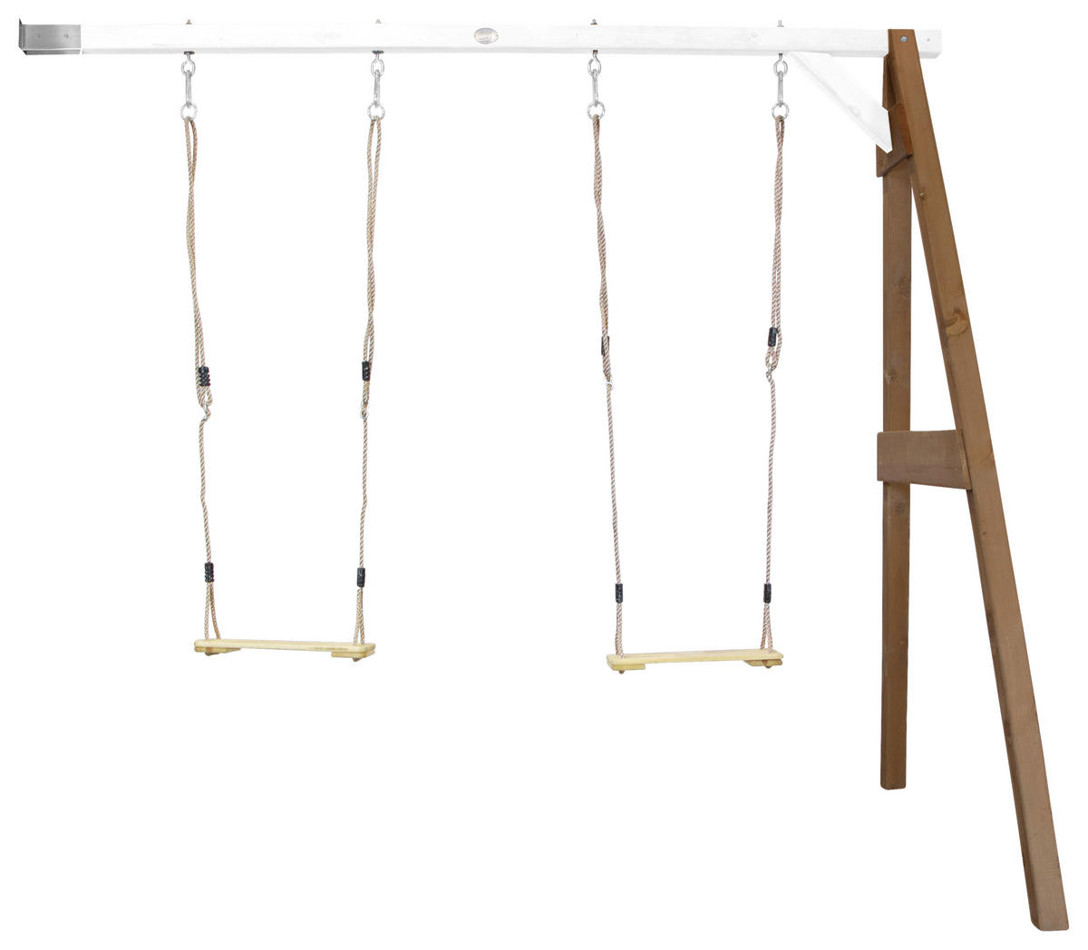 AXI Doppel-Anbauschaukel braun B/H/L: ca. 244x207x160 cm Doppel-Anbauschaukel - braun/weiß (160,00/244,00/207,00cm) - AXI