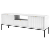 TV-Lowboard TV LOWBOARD AURA AU01 weiß schwarz gold Optik B/H/T: ca. 154x56x39 cm TV LOWBOARD AURA AU01 - gold/weiß (154,00/56,00/39,00cm) - WIPMEB