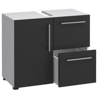 Badunterschrank Flandu weiß schwarz B/H/T: ca. 60x51x30 cm Flandu - weiß/schwarz (60,00/51,00/30,00cm) - VCM Möbel