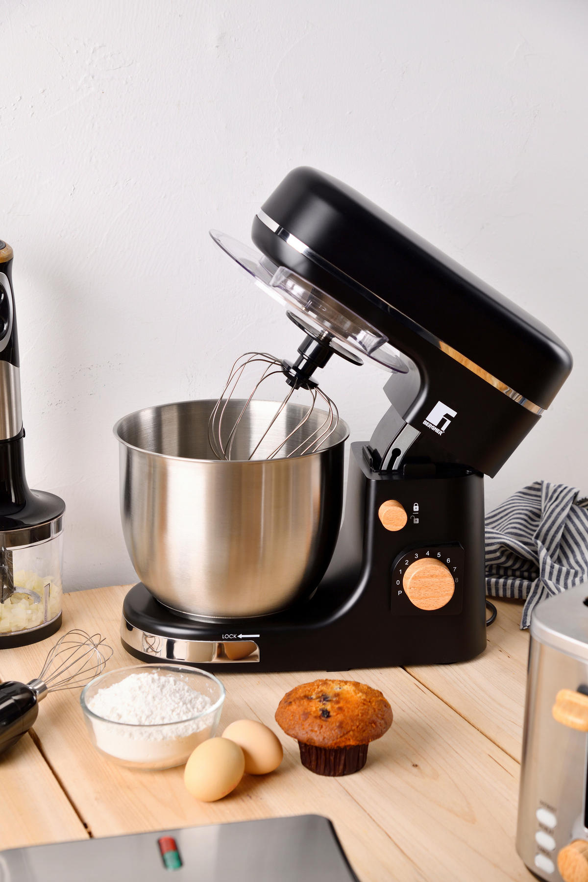 BERGNER Standmixer silber schwarz Edelstahl B/H/L: ca. 23x33,7x38 cm BAKING LOVERS - schwarz/silber (38,00/23,00/33,70cm) - BERGNER
