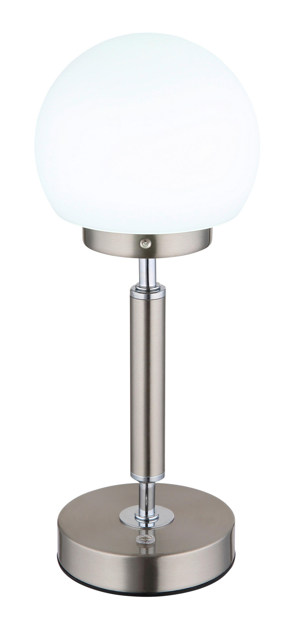GLOBO LED-Tischleuchte Opal nickel matt Kunststoff Metall Glas H/D: ca. 28,5x11,5 cm 1 Brennstellen HAKU - nickel matt/Opal (11,50/28,50cm) - GLOBO