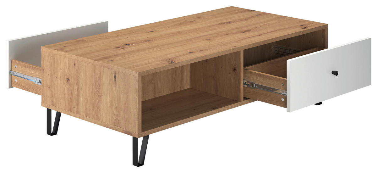 TV-Lowboard Touch Eiche Artisan Nachbildung weiß matt B/H/T: ca. 110x37x60 cm Touch - Eiche/weiß (110,00/37,00/60,00cm) - Trendteam