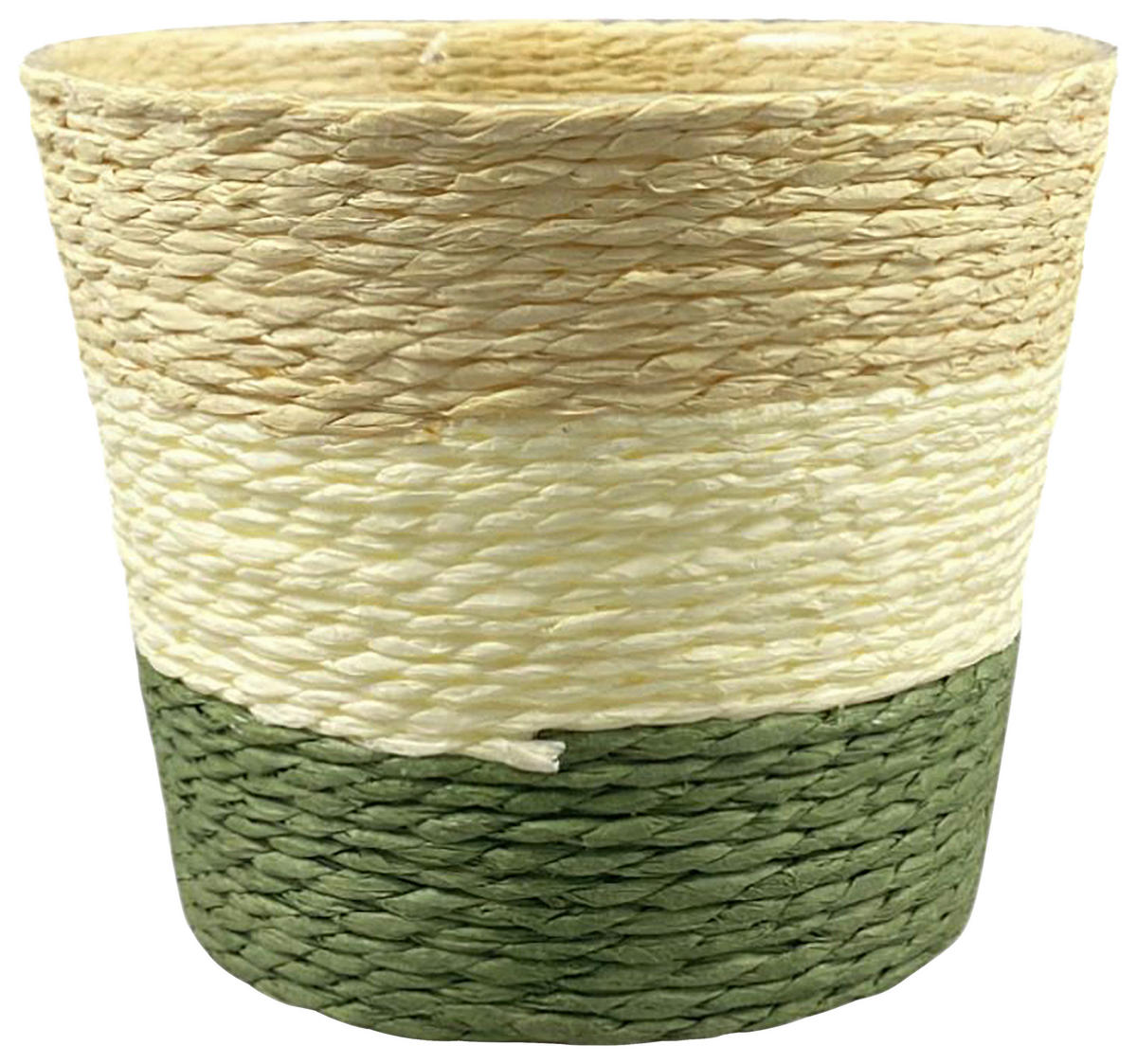 Korb weiß Papier B/H/L: ca. 14x14x11 cm Pflanzkorb_Balu_S - weiß/grün (11,00/14,00/14,00cm)