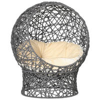 PawHut Katzenkorb cremeweiß Baumwolle B/H/L: ca. 50x60x50 cm Katzenkorb - cremeweiß/violett (50,00/50,00/60,00cm) - PawHut