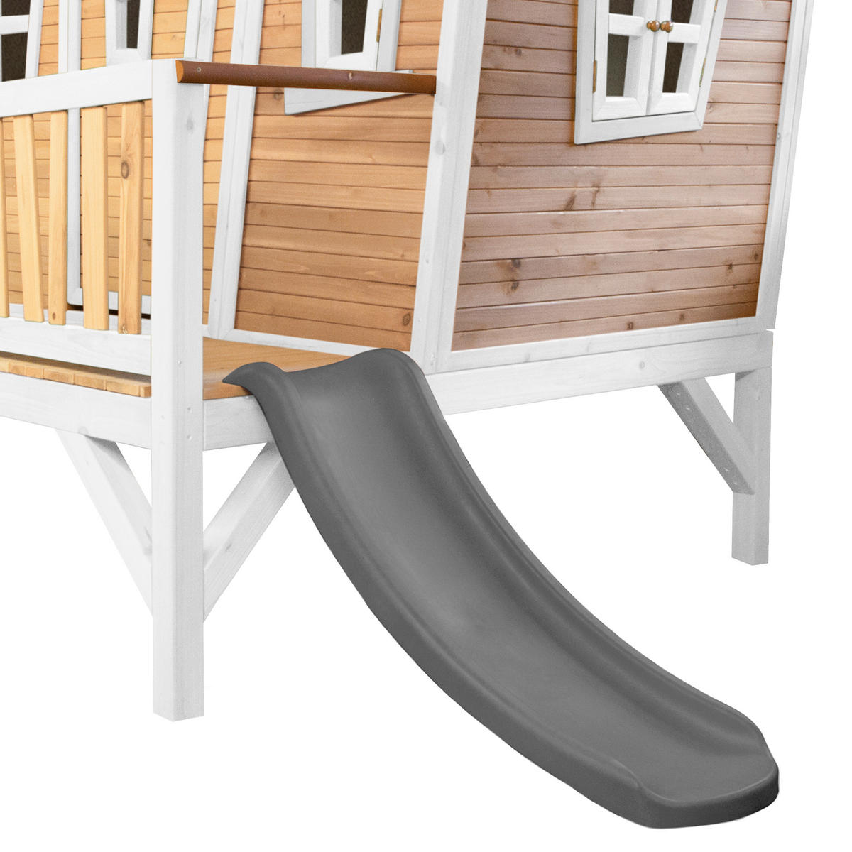 AXI Spielhaus Emma braun B/H/L: ca. 349x227x193 cm Emma - braun/weiß (193,00/349,00/227,00cm) - AXI