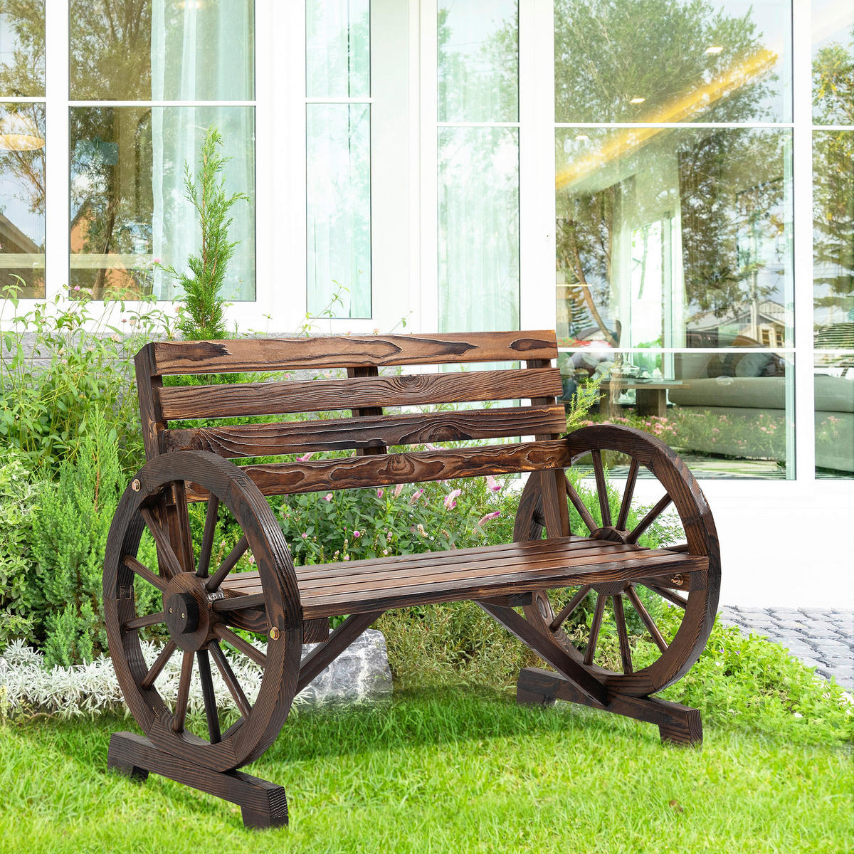 Outsunny Gartenbank Gartenbank - grau (105,50/56,00/79,00cm) - Outsunny