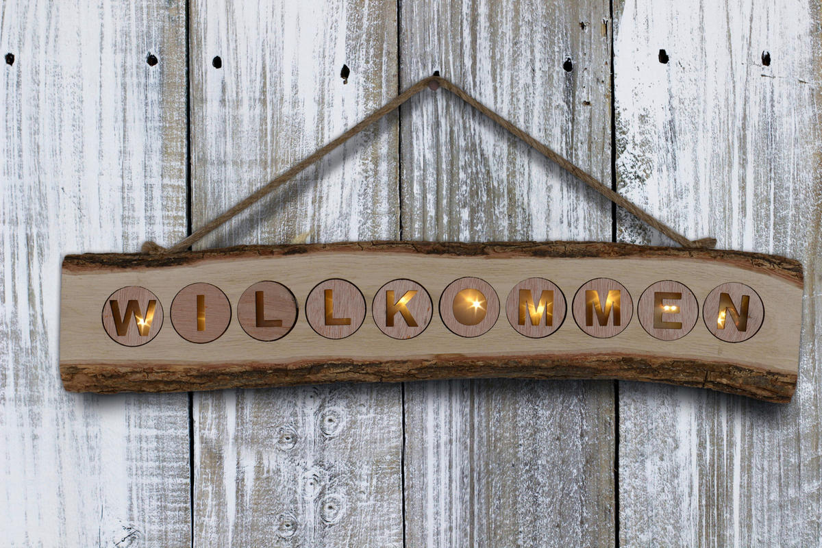 Näve Leuchten LED-Dekoleuchte natur B/H/T: ca. 3,6x12x60 cm LED-Dekoleuchte Willkommen - natur (3,60/12,00/60,00cm) - Näve Leuchten