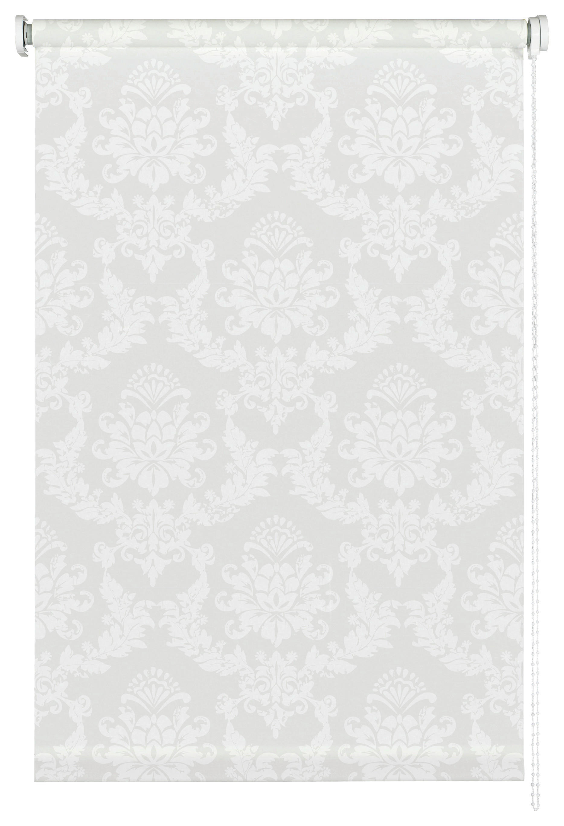 Seitenzugrollo Tageslichtqualität Ornament weiß B/L: ca. 122x175 cm Ornament - weiß (122,00/175,00cm) - Boviva