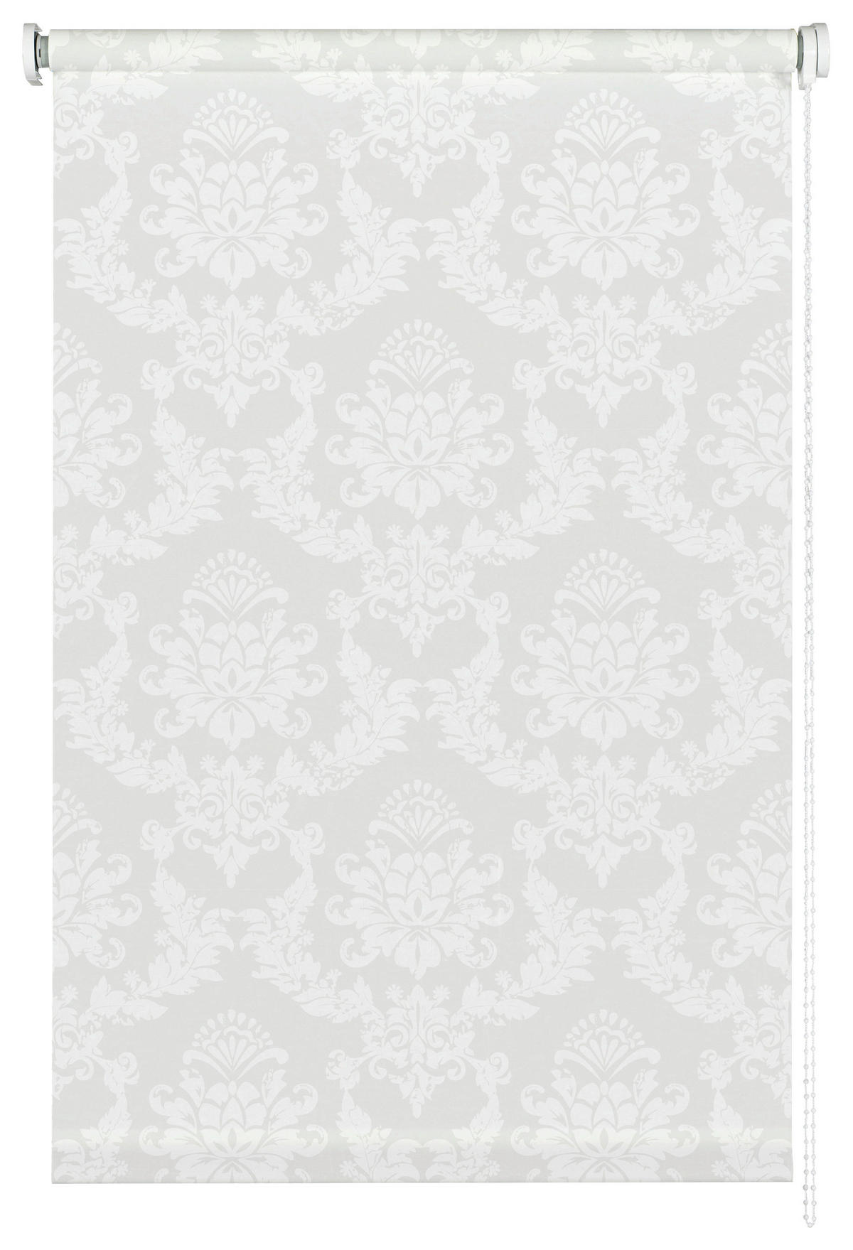 Seitenzugrollo Tageslichtqualität Ornament weiß B/L: ca. 82x175 cm Ornament - weiß (82,00/175,00cm) - Boviva