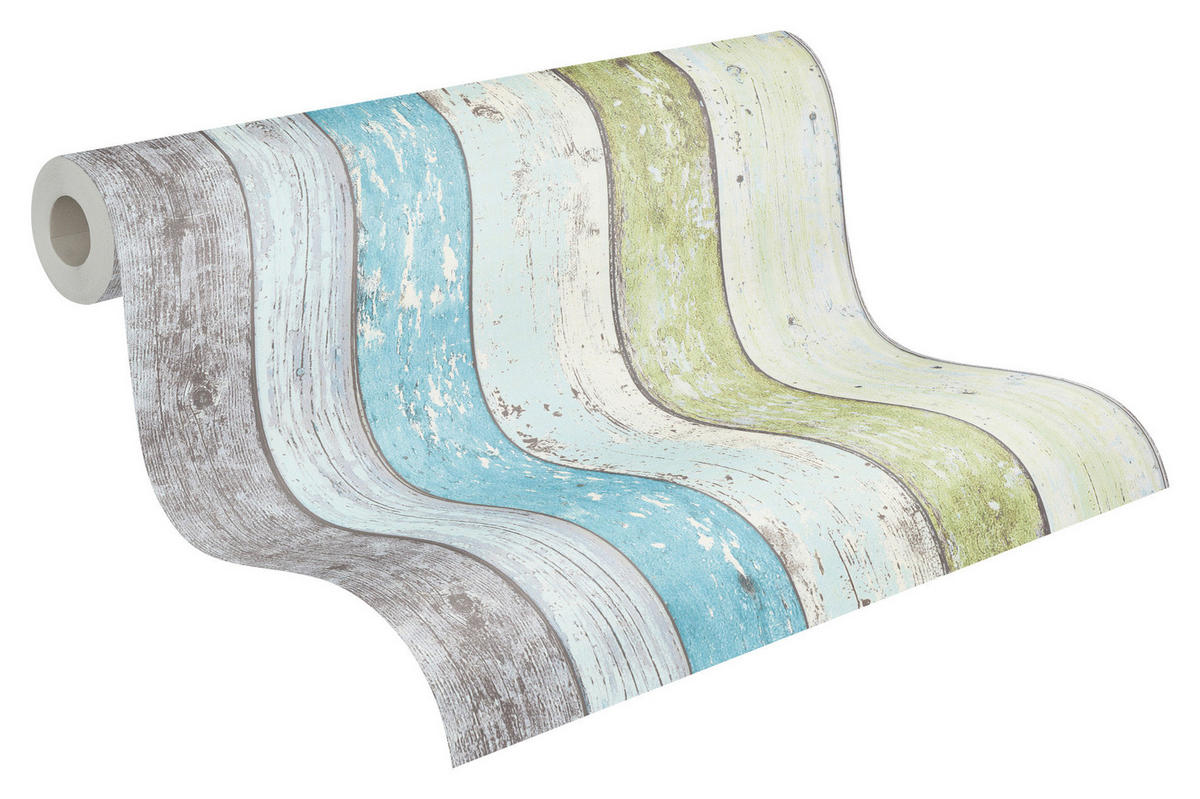 A.S.Creation Vliestapete Best of Wood`n Stone 2nd Edition Holzoptik blau B/L: ca. 53x1005 cm Best of Wood`n Stone 2nd Edition - blau (53,00/1005,00cm) - A.S.Creation