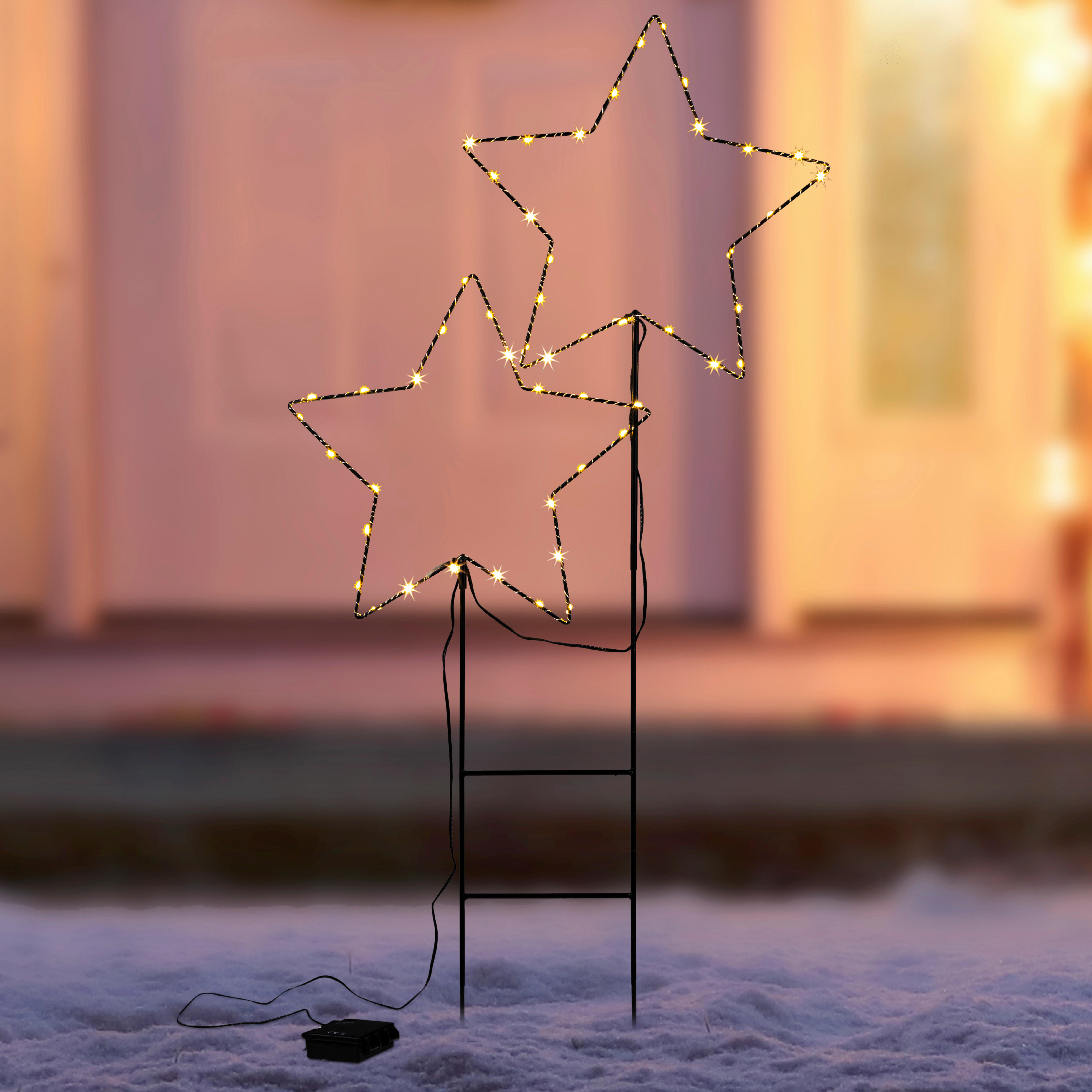 LED Gartenstecker Sterne LED-Gartenstecker_Sterne - warmweiß/schwarz (50,00/100,00cm)