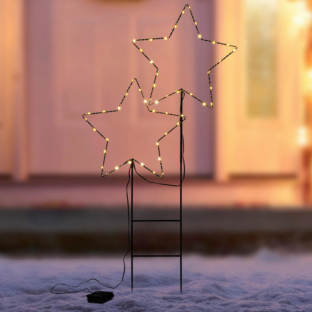LED Gartenstecker Sterne LED-Gartenstecker_Sterne - warmweiß/schwarz (50,00/100,00cm)