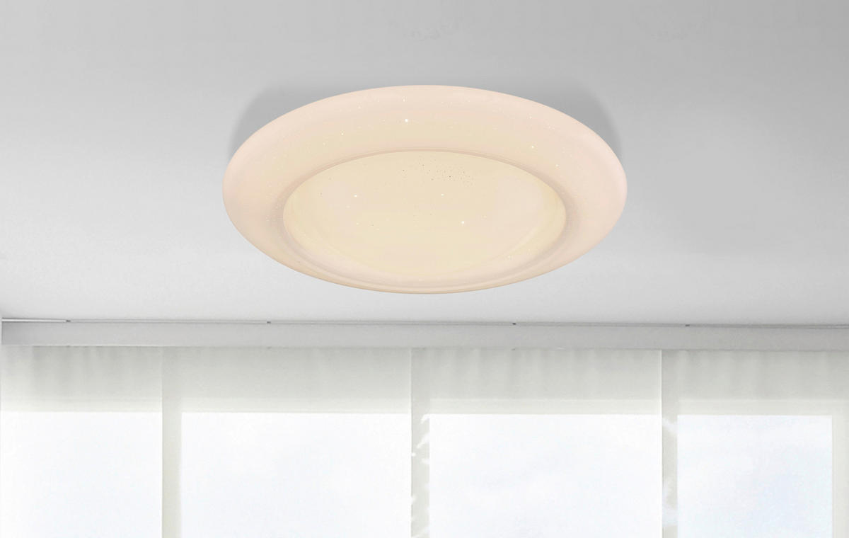 GLOBO LED-Deckenleuchte RAVA 48417-36 weiß Metall Kunststoff H/D: ca. 10,5x51 cm 2 Brennstellen RAVA - weiß (51,00/10,50cm) - GLOBO