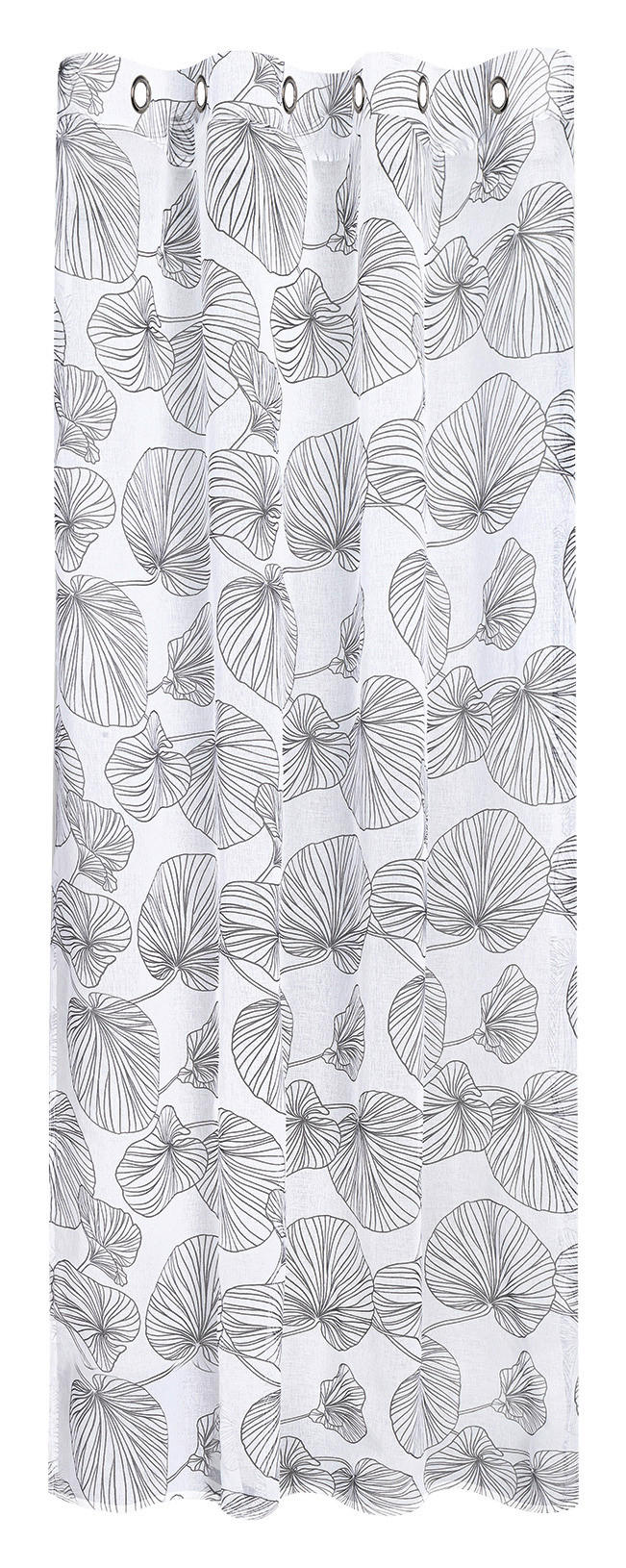 Thumbnail - Happy Home Ösenvorhang Blätter schwarz B/L: ca. 145x245 cm