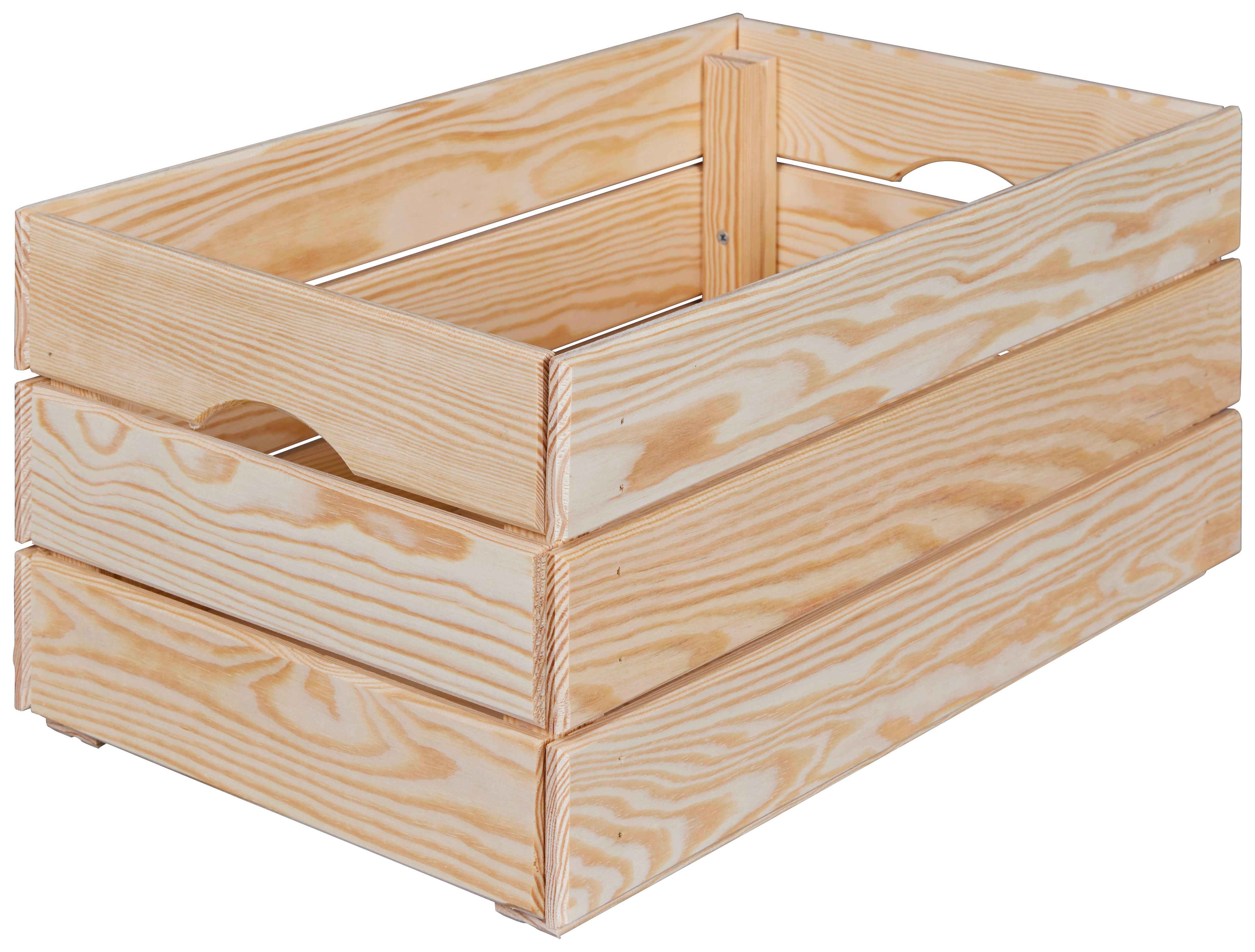 Holzkiste Valloni M natur natur Holz B/H/L: ca. 31,5x23x51 cm Valloni M - natur (51,00/31,50/23,00cm) - Inter Link