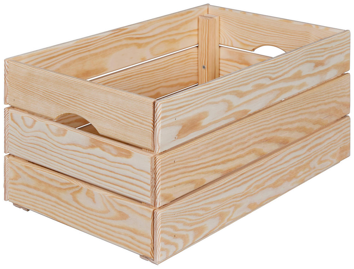 Holzkiste Valloni M natur natur Holz B/H/L: ca. 31,5x23x51 cm Valloni M - natur (51,00/31,50/23,00cm) - Inter Link