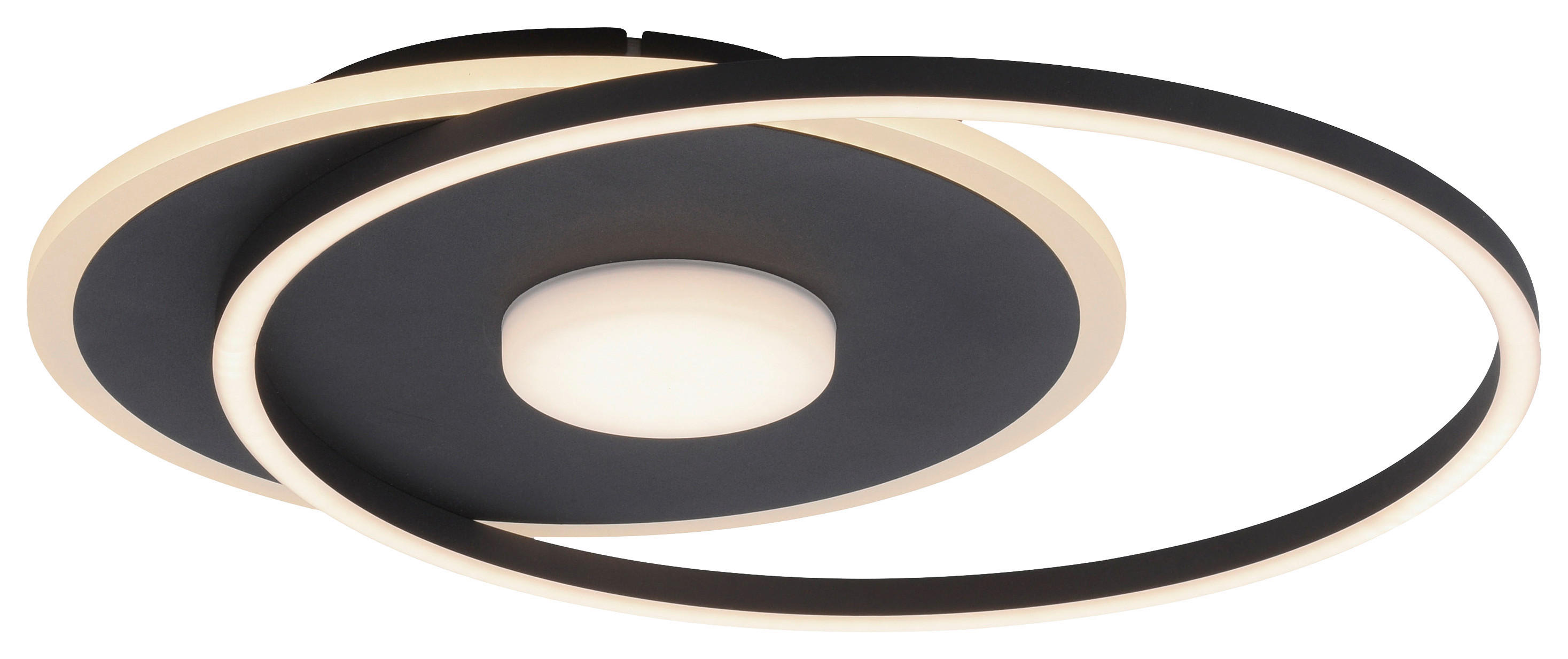 Just Light LED-Deckenleuchte DOMINO 15046-18 schwarz weiß Metall Kunststoff B/H/T: ca. 39,5x6,8x45 cm 1 Brennstellen DOMINO - weiß/schwarz (39,50/6,80/45,00cm) - Just Light