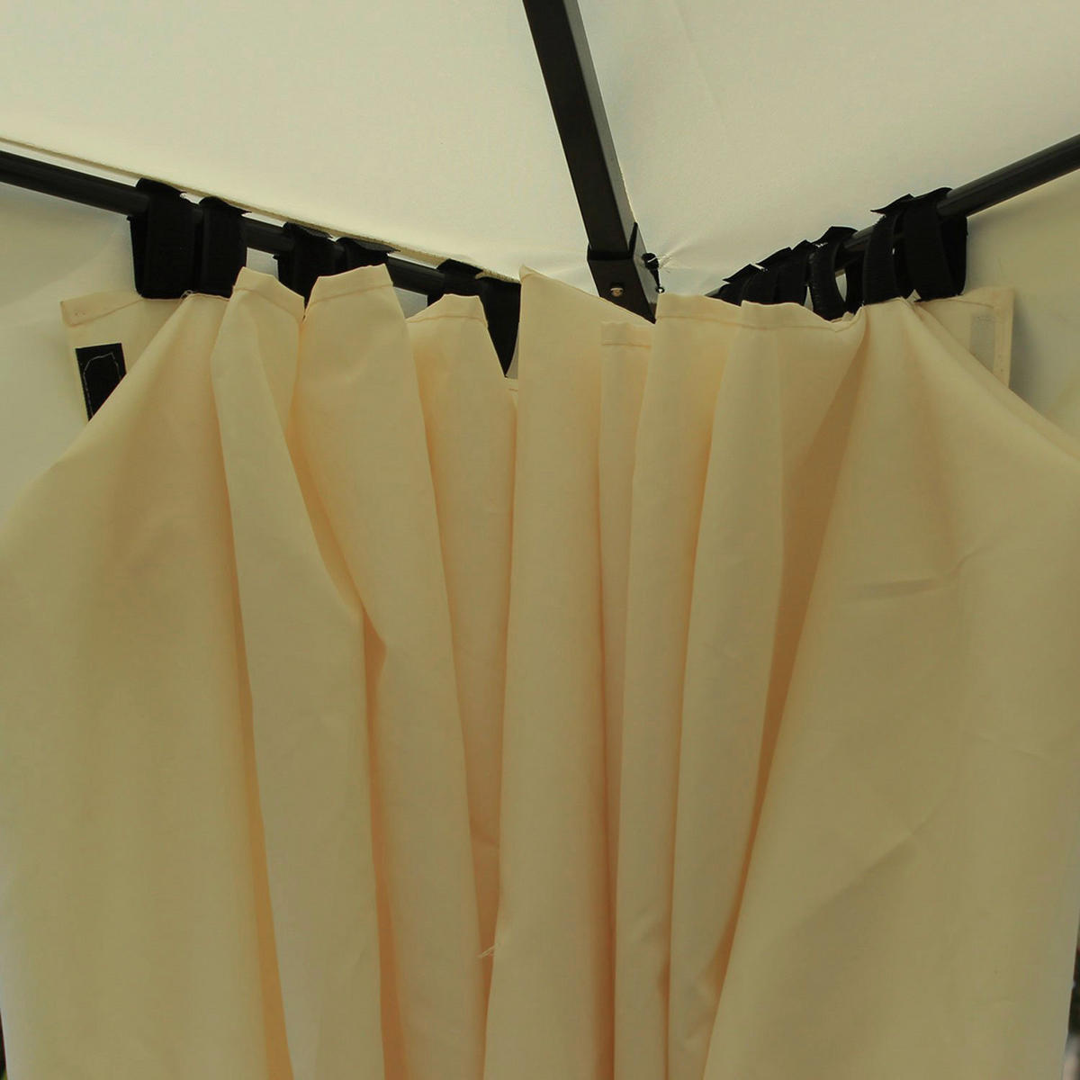 Outsunny Pavillon creme Metall B/H/L: ca. 300x280x400 cm Luxus_Pavillon_mit_Doppeldach - creme/schwarz (400,00/300,00/280,00cm) - Outsunny