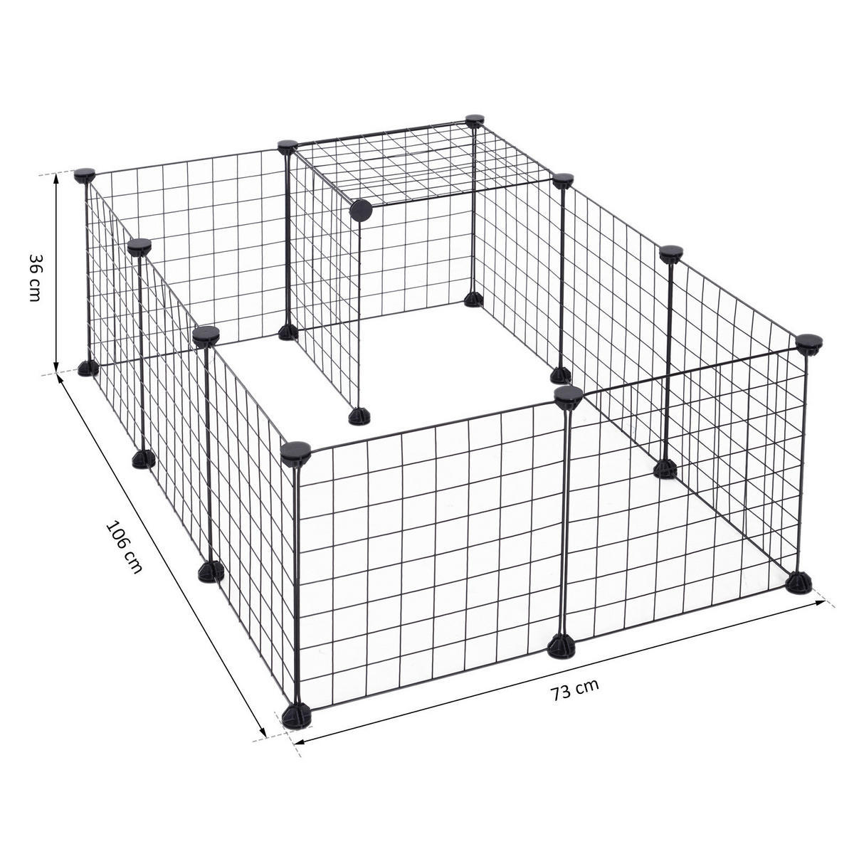 PawHut Freigehege schwarz Metall B/H/L: ca. 73x36x106 cm Freigehege - schwarz (106,00/73,00/36,00cm) - PawHut