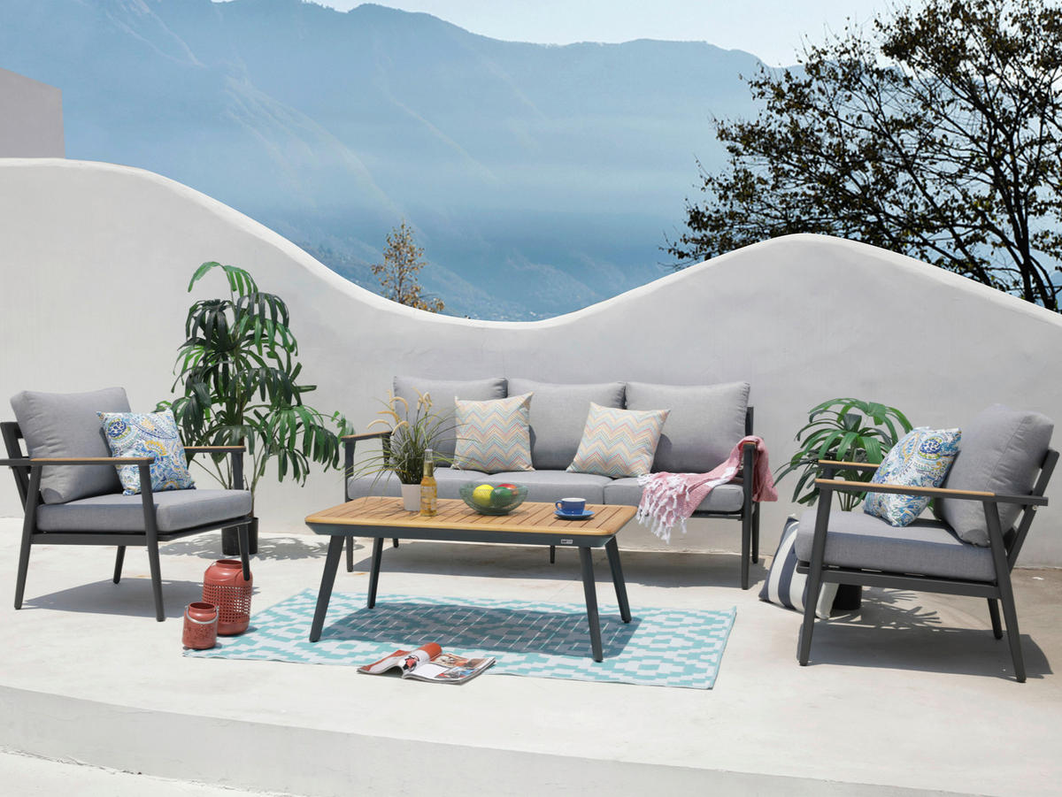 AXI Outdoor Living Loungeset Bibi braun Metall B/H/L: ca. 82,5x75,5x191,5 cm Bibi - braun/anthrazit (191,50/82,50/75,50cm) - AXI Outdoor Living