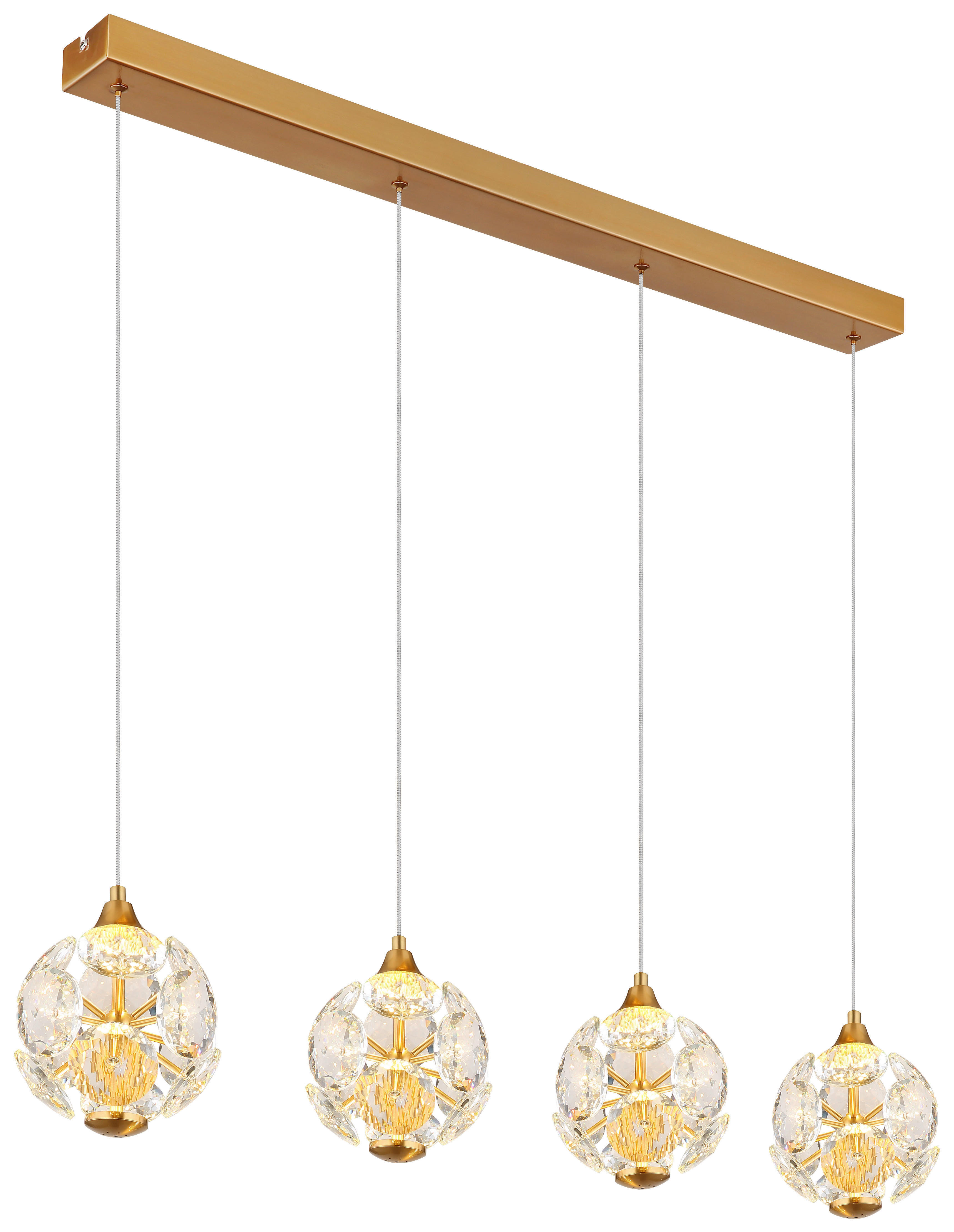 GLOBO Pendelleuchte VIRINA - gold/klar (93,00/15,00/150,00cm) - GLOBO