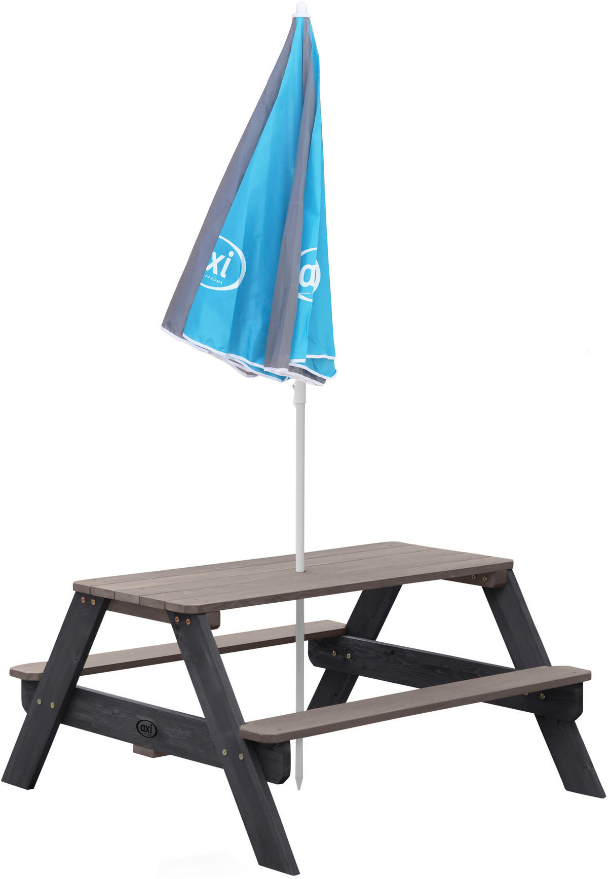 AXI Picknicktisch Nick anthrazit Holz B/H/L: ca. 98x49x95 cm Nick - blau/anthrazit (95,00/98,00/49,00cm) - AXI