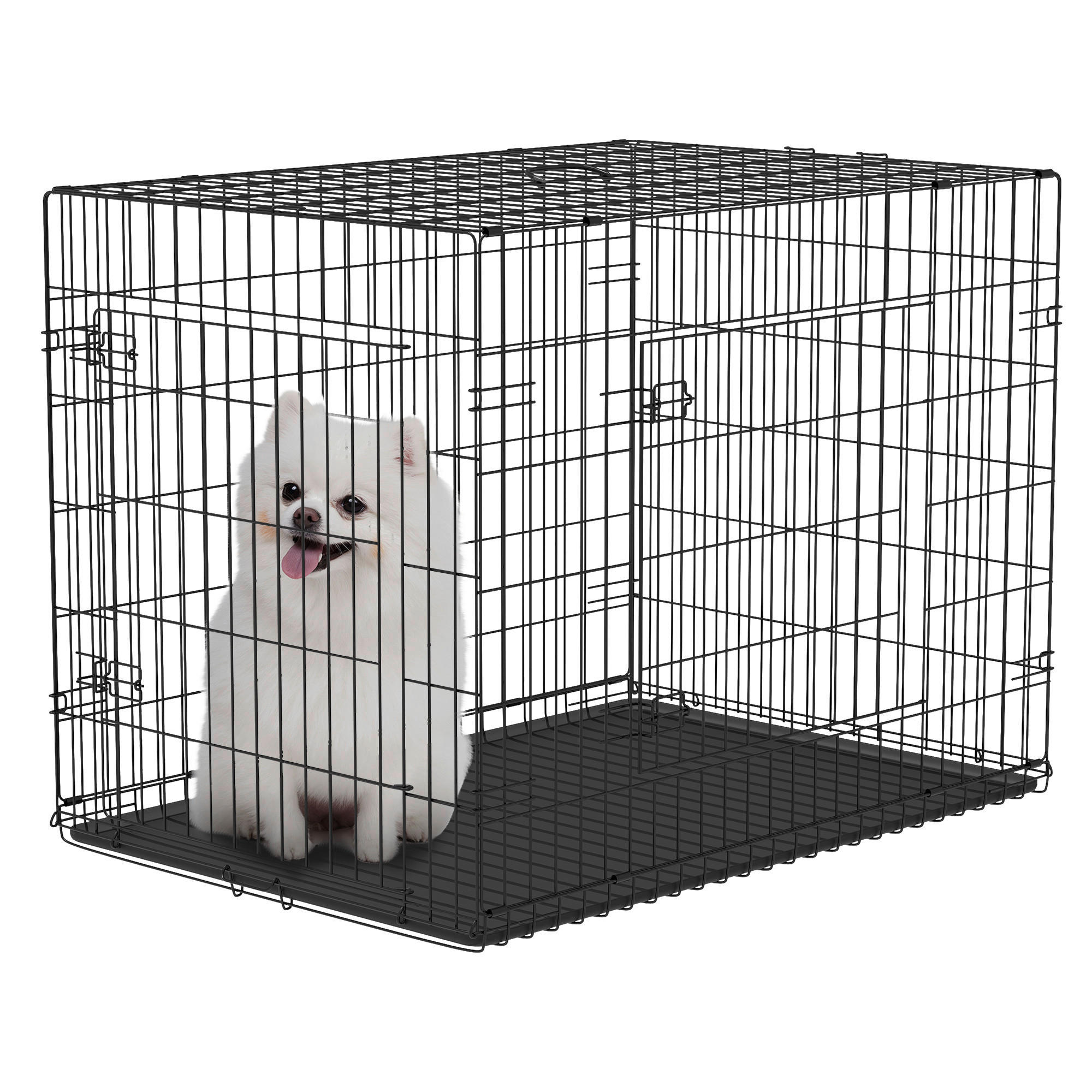 PawHut Transportkäfig schwarz Eisen B/H/L: ca. 53x57x76 cm Transportkäfig für Kleintiere - schwarz (76,00/53,00/57,00cm) - PawHut