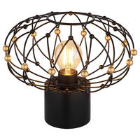 GLOBO Tischleuchte mattschwarz Metall H/D: ca. 25x28 cm E27 1 Brennstellen GREYS - mattschwarz (28,00/25,00cm) - GLOBO