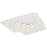 GLOBO LED-Deckenleuchte KIQUE 48548SH weiß Metall Acryl B/H/L: ca. 48,5x6,8x49 cm 1 Brennstellen KIQUE - weiß (49,00/48,50/6,80cm) - GLOBO