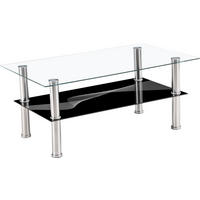 Glascouchtisch Denver glasklar schwarz lackiert B/H/T: ca. 100x43x60 cm Denver - schwarz/Chrom (100,00/43,00/60,00cm)