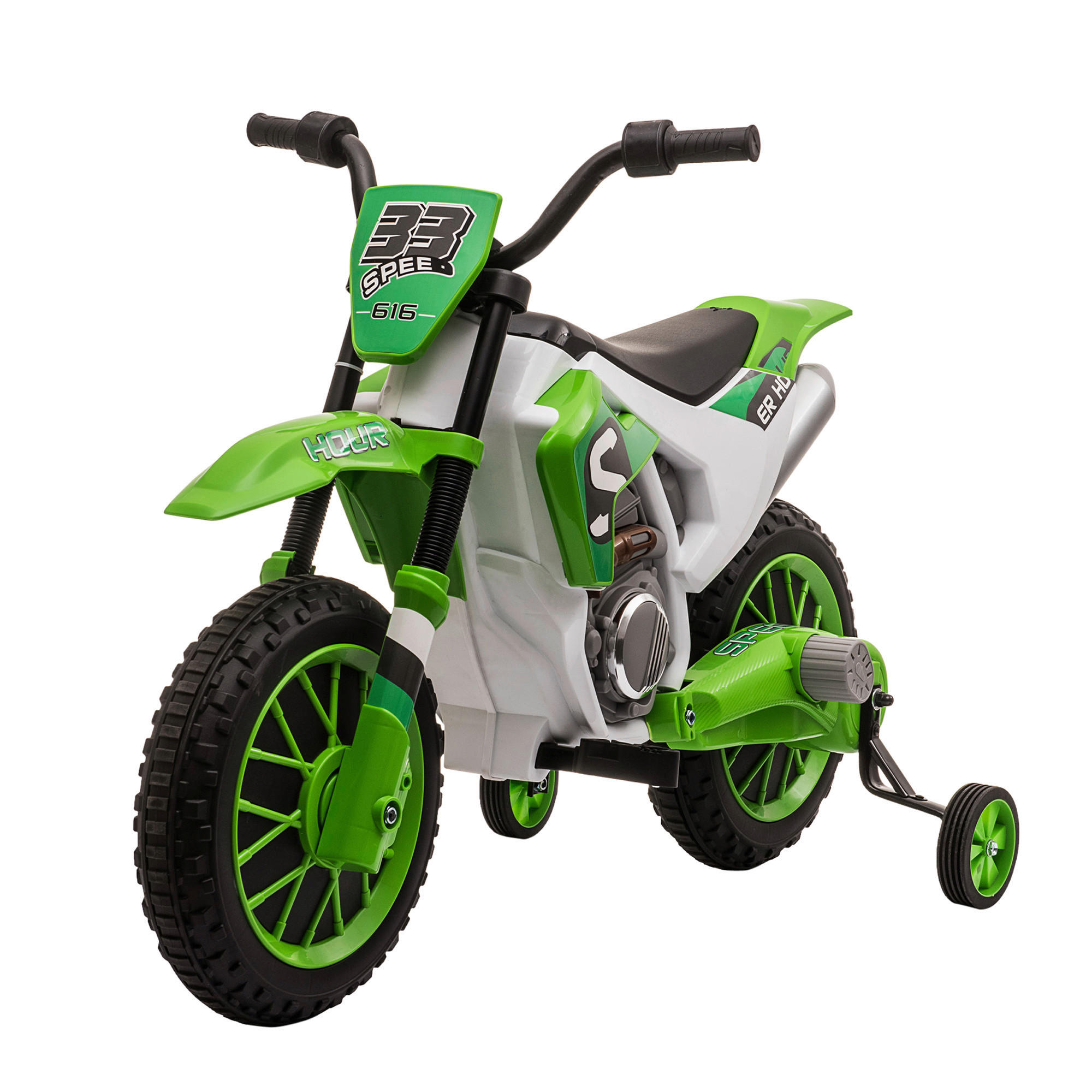 HOMCOM Kinder-Elektromotorrad grün B/H/L: ca. 51,5x68x106,5 cm Kinder-Elektromotorrad - grün (106,50/51,50/68,00cm) - HOMCOM