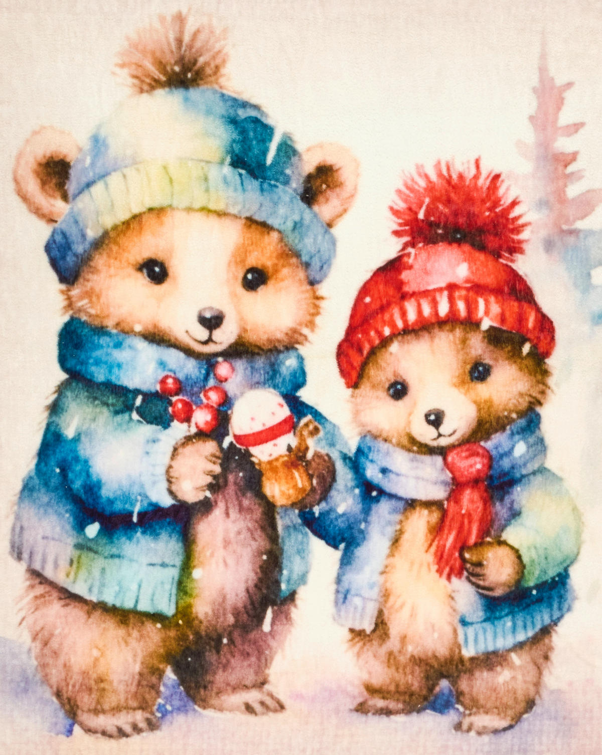 Wohndecke Flanell Wohndecke_Lappland Teddys - weiß/multicolor (140,00/200,00cm)