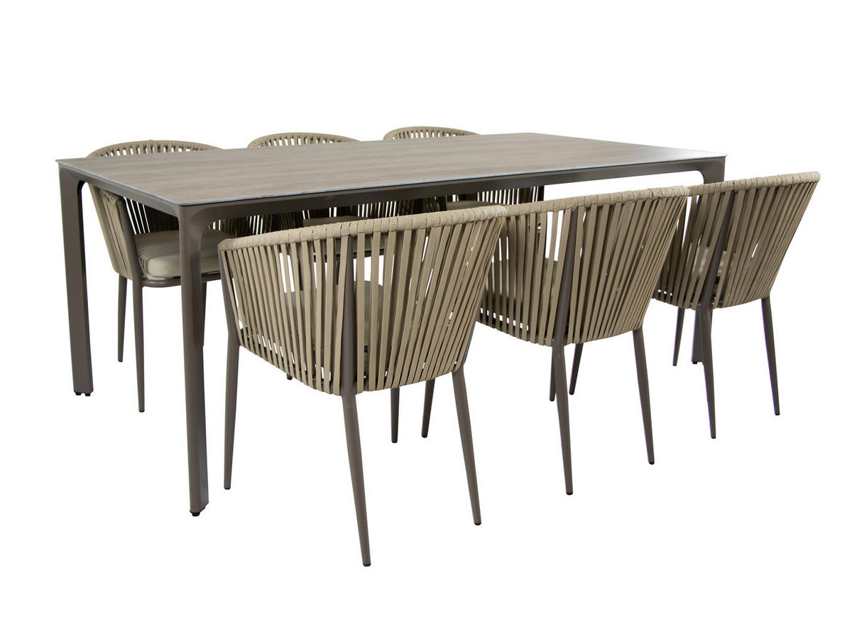 AXI Outdoor Living Gartensitzgruppe Resi taupe Metall B/H/L: ca. 100x79x200 cm Resi - taupe (200,00/100,00/79,00cm) - AXI Outdoor Living