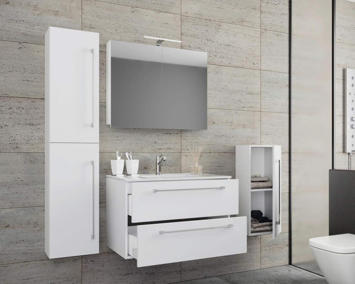 Waschplatz 5tlg-Badinos weiß B/H/T: ca. 80x50x46 cm 5tlg-Badinos - weiß (80,00/50,00/46,00cm) - VCM Möbel