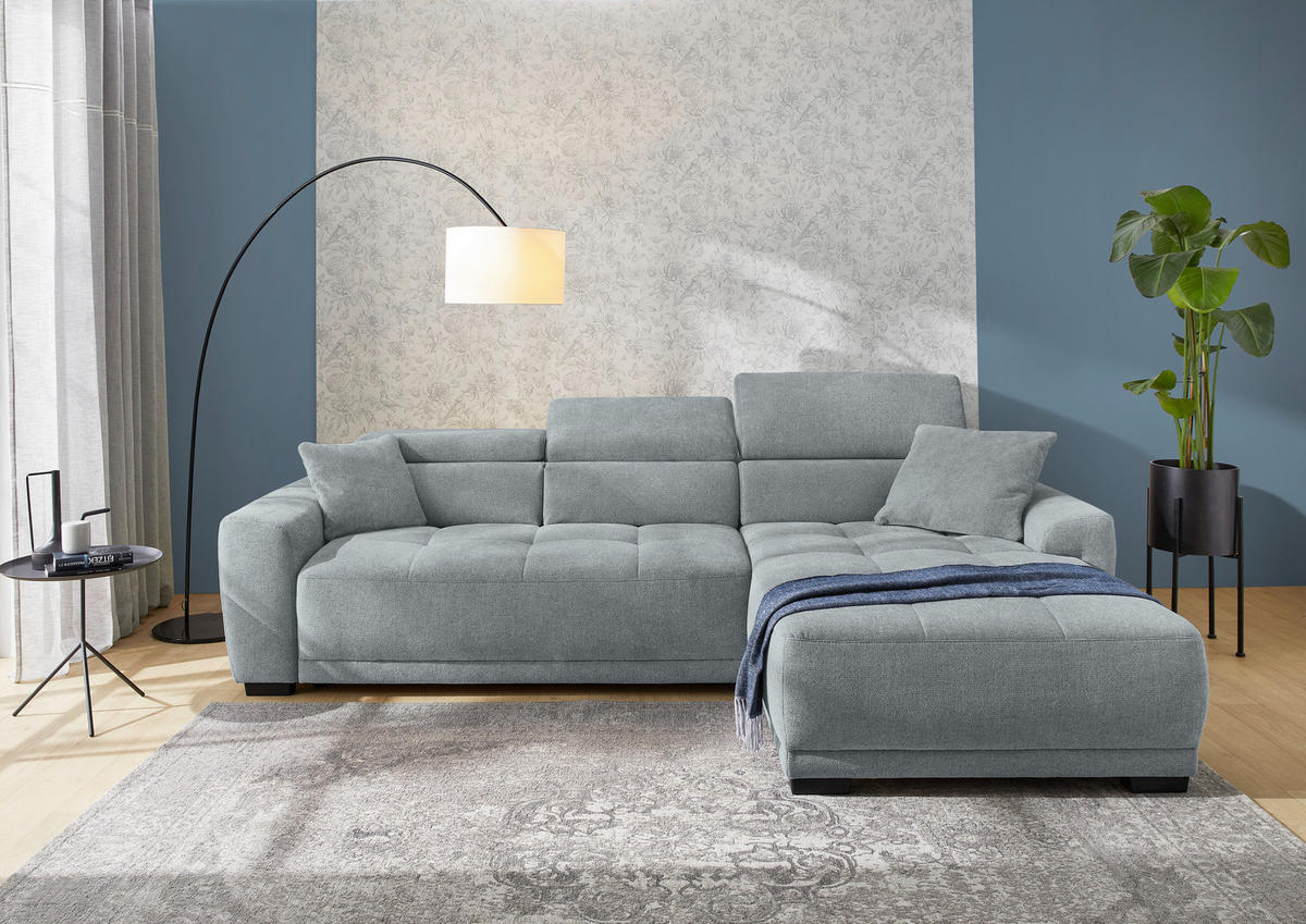 Funktionsecke grau Microfaser B/H/T: ca. 296x105x200 cm Domino_Funktionsecke - schwarz/grau (296,00/105,00/200,00cm)