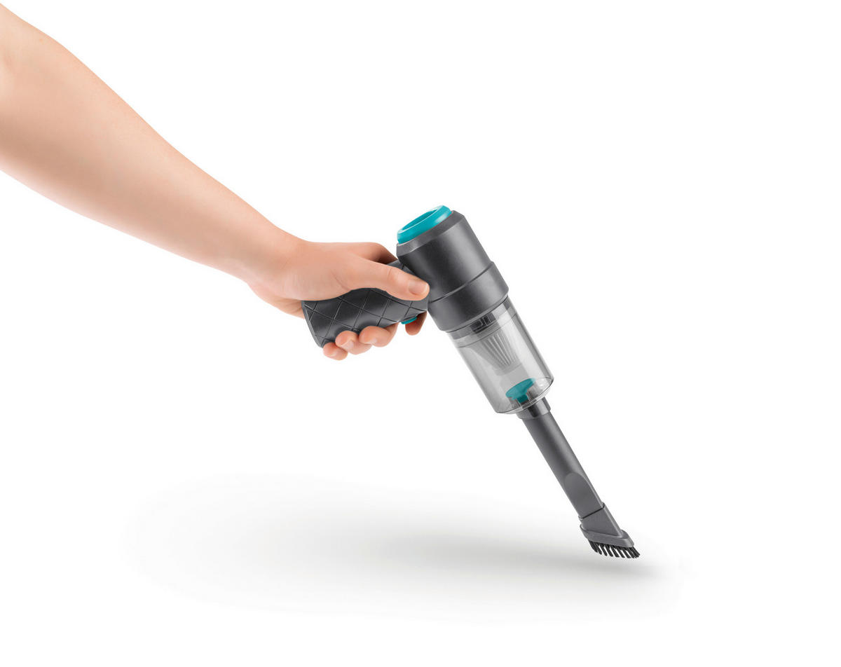 CLEANmaxx Akku-Handstaubsauger blau grau B/H/L: ca. 6,5x11,5x16 cm Akku-Handstaubsauger_6tlg. - blau/grau (16,00/6,50/11,50cm) - CLEANmaxx