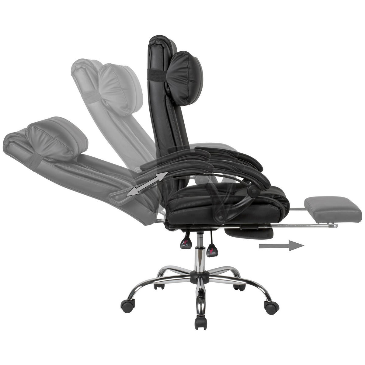 Drehstuhl schwarz Bürostuhl - schwarz (67,00/127,00/67,00cm) - Amstyle