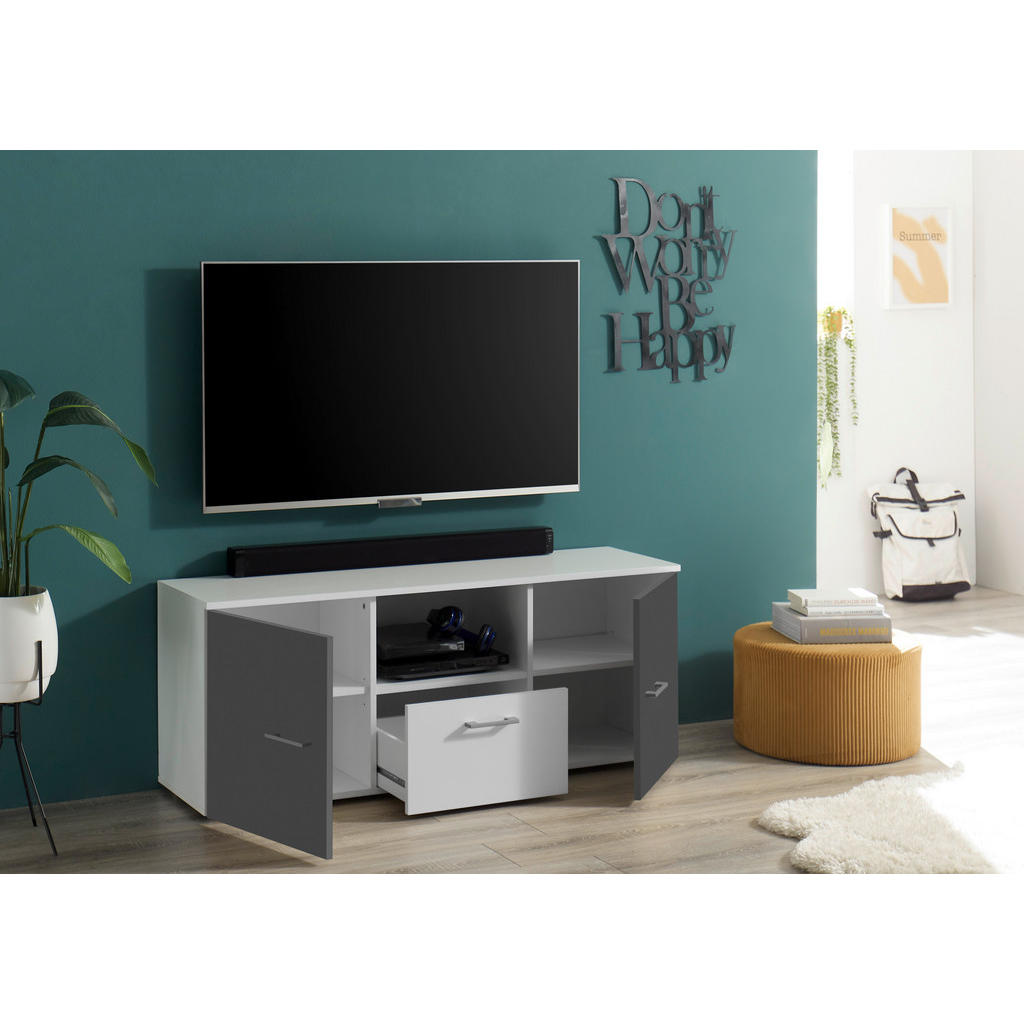 Thumbnail - TV-Board Alex weiß Graphit B/H/T: ca. 135x54x37 cm
