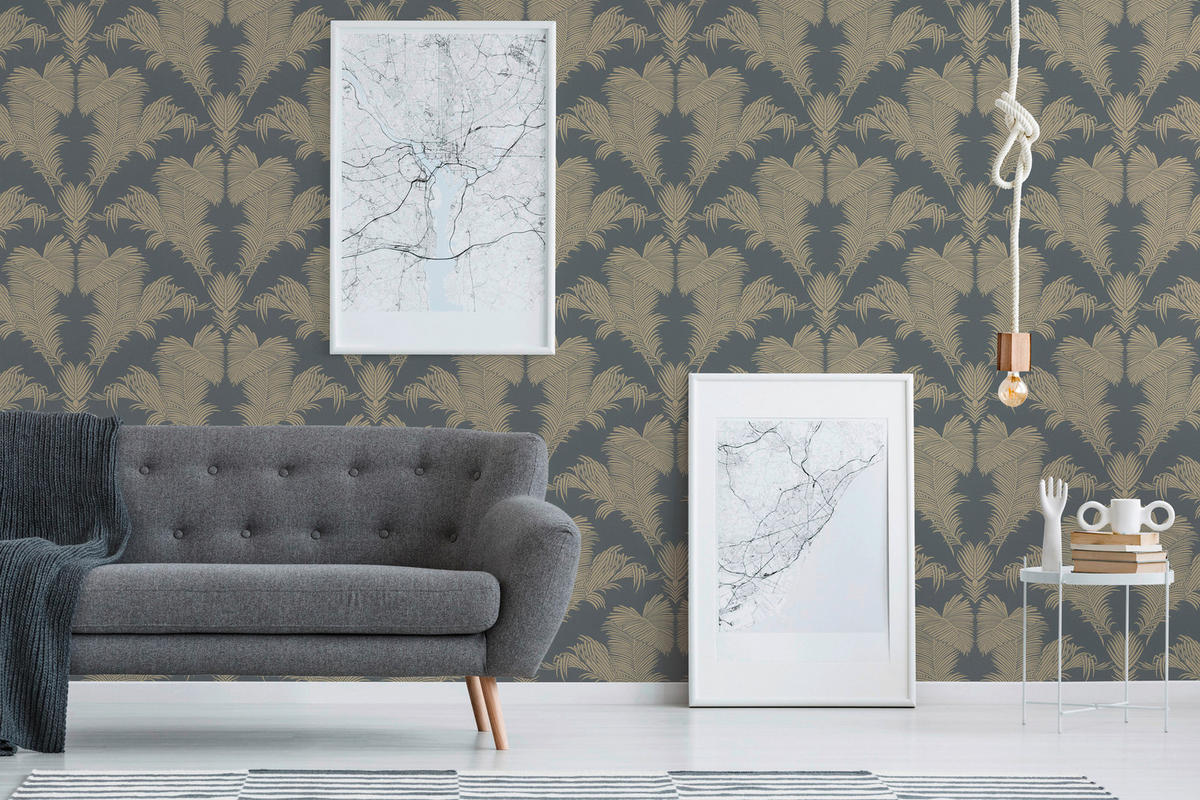 A.S.Creation Vliestapete Trendwall 2 Palmen gold B/L: ca. 53x1005 cm Trendwall 2 - gold (53,00/1005,00cm) - A.S.Creation