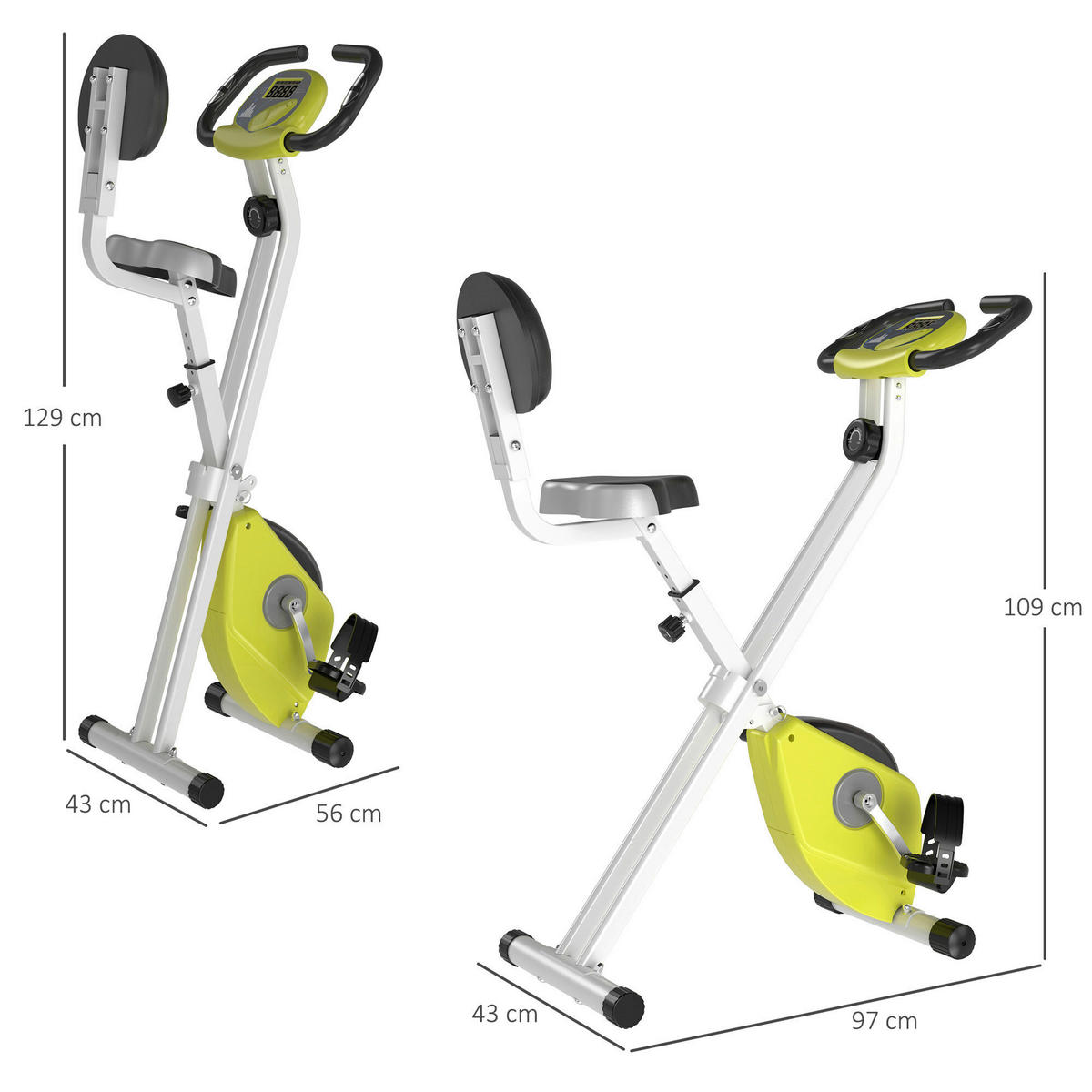 HOMCOM Fahrradtrainer weiß Stahl Fahrradtrainer mit Magnetwiderstand - weiß/gelb - HOMCOM