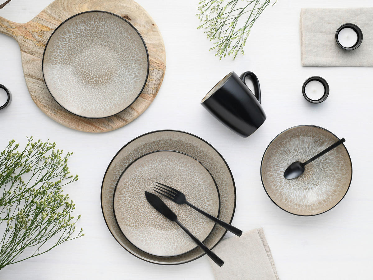 CreaTable Kombiservice Malmö beige Steinzeug 16 tlg. Malmö - beige - CreaTable