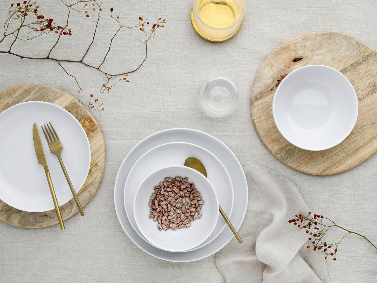CreaTable Teller-Set Allround Weiss weiß Porzellan Allround Weiss - weiß - CreaTable