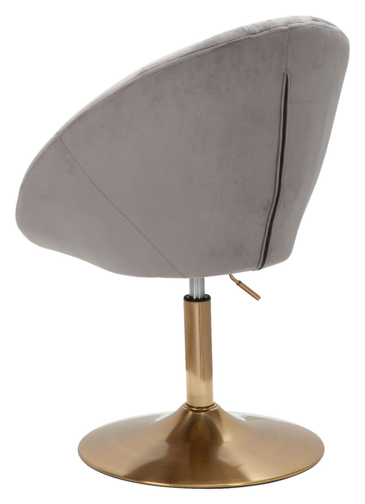 Wohnling Sessel grau gold Stoff Eisen Loungesessel - gold/grau - Wohnling