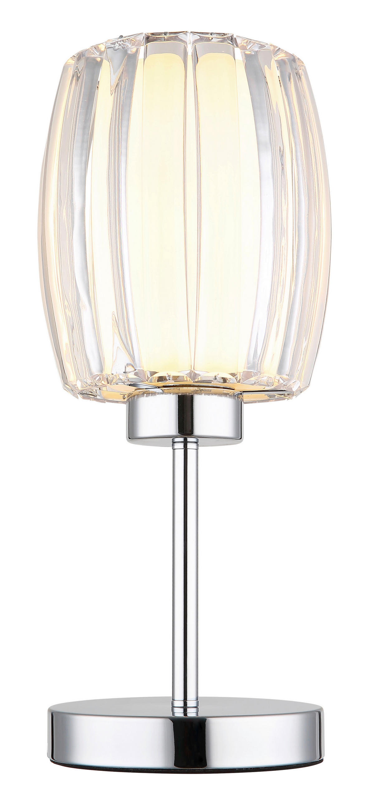 GLOBO Tischleuchte Chrom Opal schwarz Glas Metall Textil H/D: ca. 40x18 cm E27 1 Brennstellen MARIBEL - schwarz/Opal (18,00/40,00cm) - GLOBO