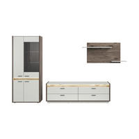 Wohnwand Falcona Nox Oak Nachbildung hellgrau B/H/T: ca. 299x198x43 cm Falcona - hellgrau (299,00/198,00/43,00cm) - xonox.home